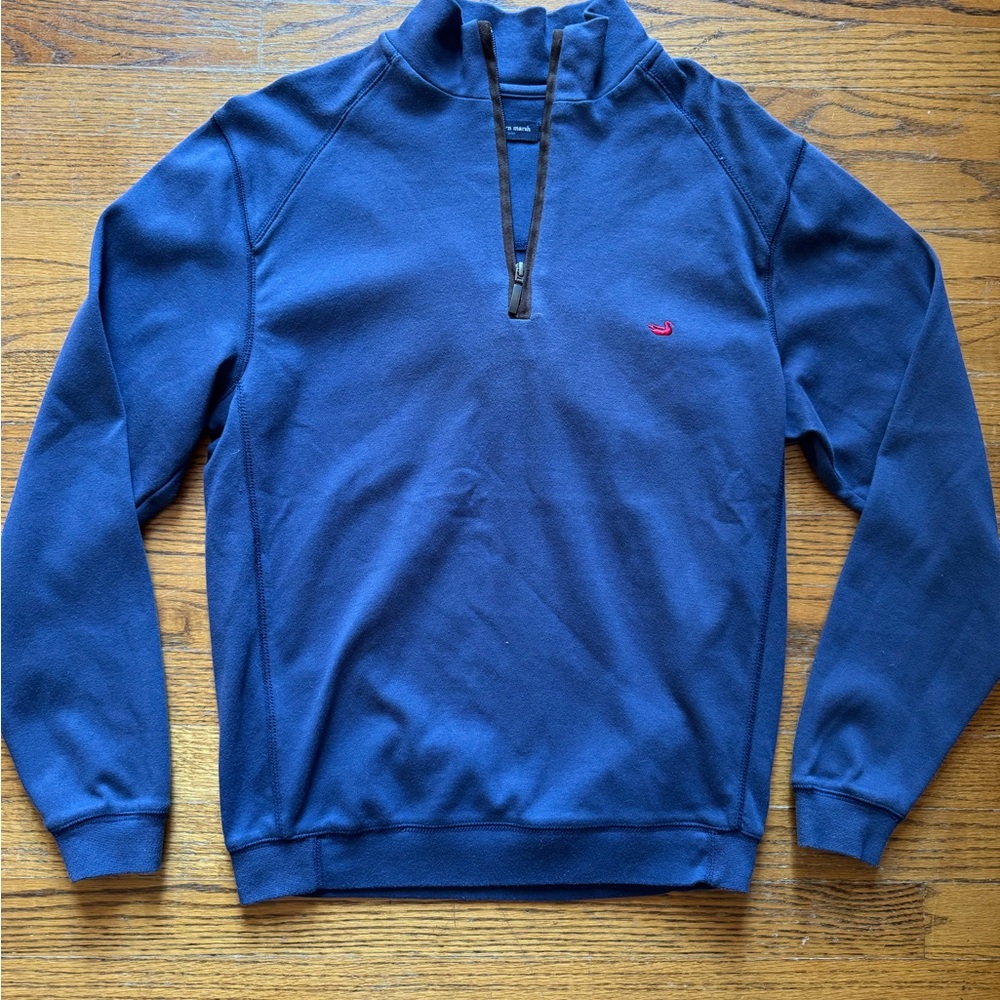 Southern Marsh Navy Quarter-Zip Sweater